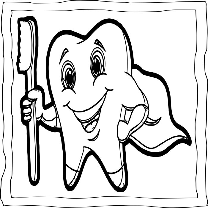 Teeth coloring page