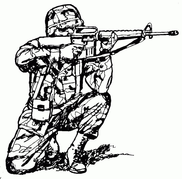 Soldier inside cave coloring pages