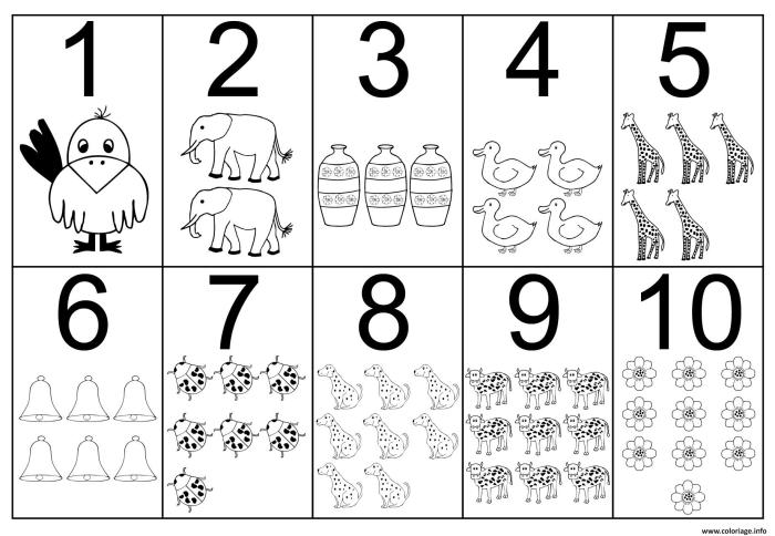 Coloring pages for kids by number