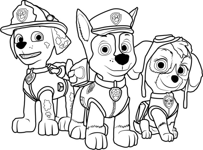 Printable coloring pages of paw patrol