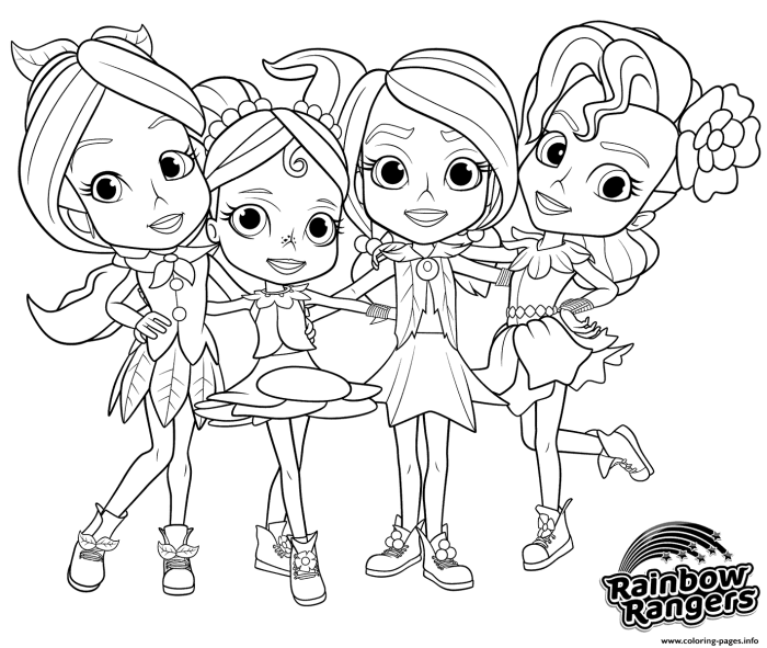 Nick jr kids rainbow rangers coloring pages