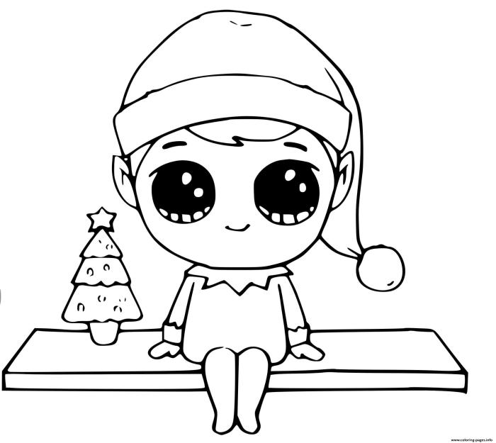 Printable elf on the shelf coloring pages