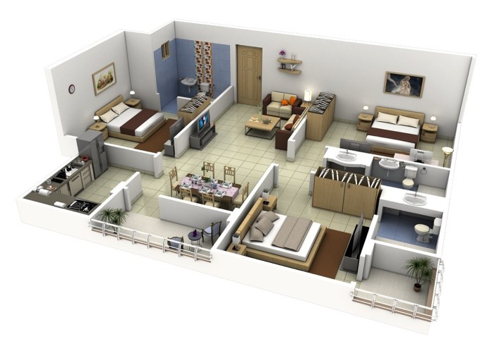 Three bedroom house design