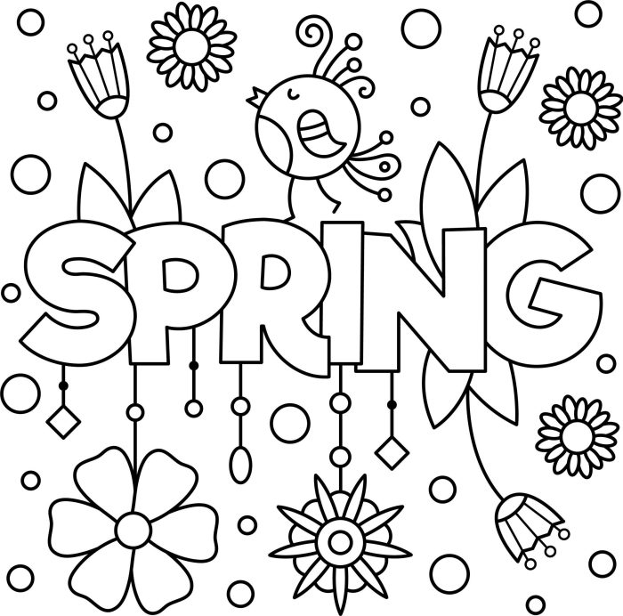 Free coloring pages for kids spring