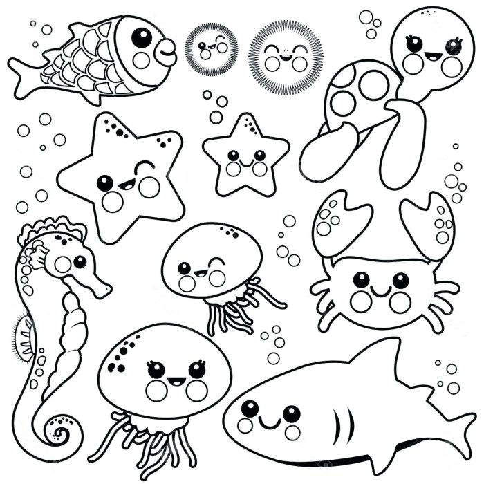 Coloring pages of sea creatures