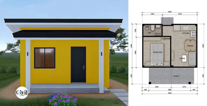 One bedroom small house design