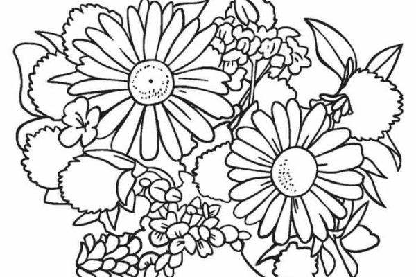 Printable coloring pages for kids flowers