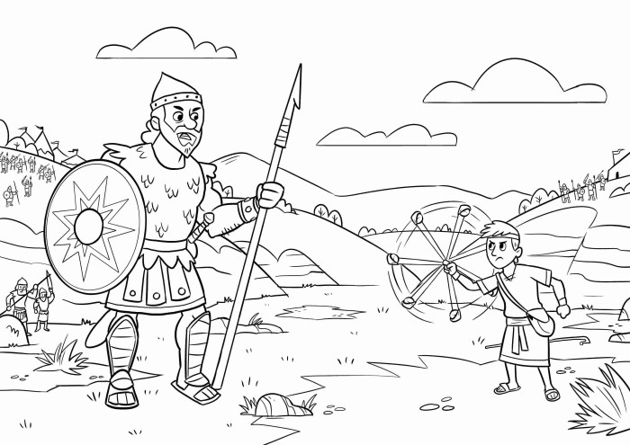 Goliath david coloring pages kids