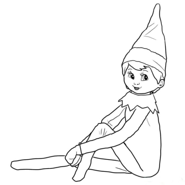 Printable elf on the shelf coloring pages