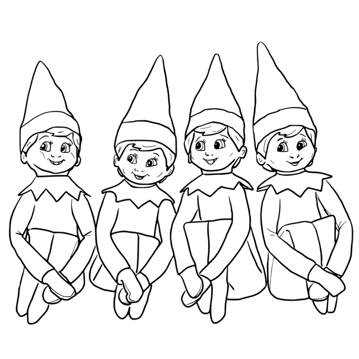 Elf printable coloring pages