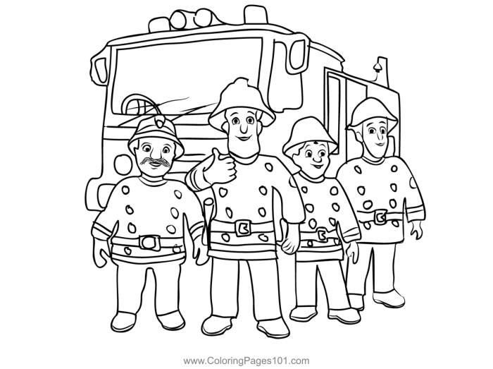 Coloring pages fireman