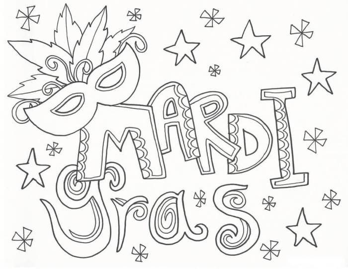 Mardi gras coloring page