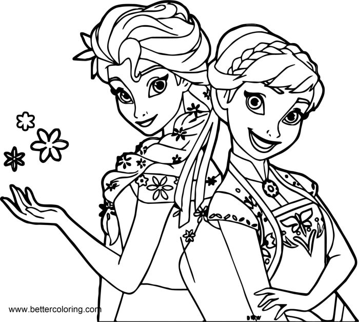 Coloring pages elsa and anna