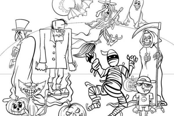 Halloween coloring pages for kids free