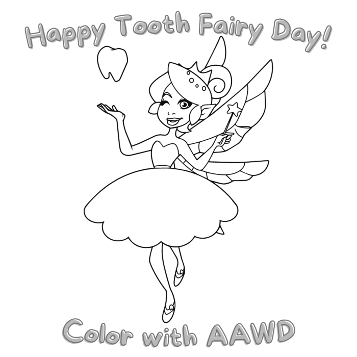 Tooth fairy coloring pages