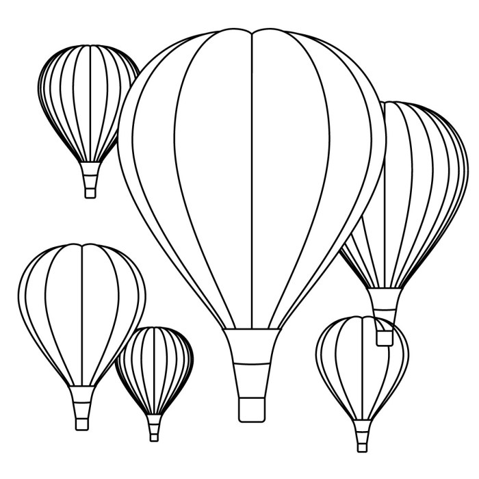 Coloring balloon air hot pages printable sheet sheets transportation