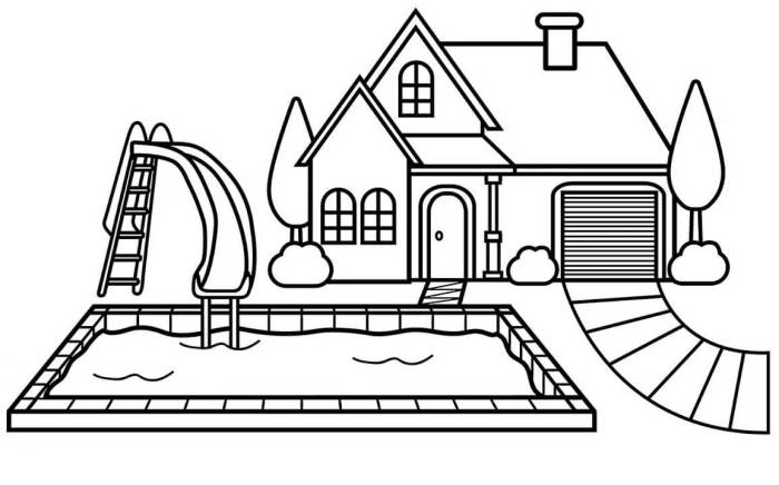 Pool coloring page