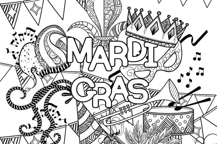 Mardi gras coloring page