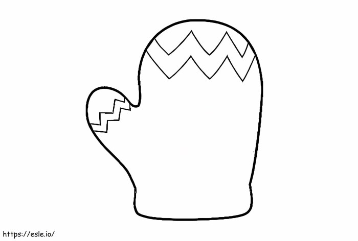 Mitten coloring page