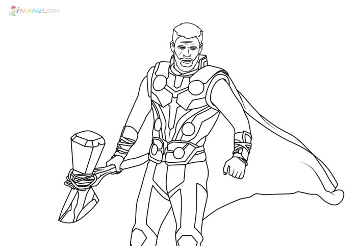 Thor coloring pages printable kids