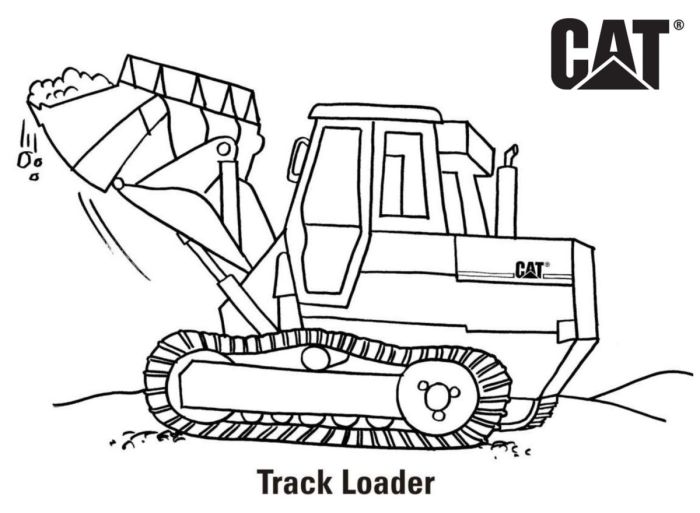 Printable skid loader coloring page