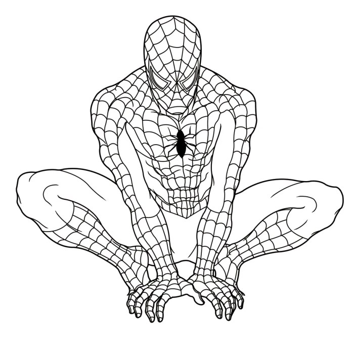 Spiderman coloring kids pages