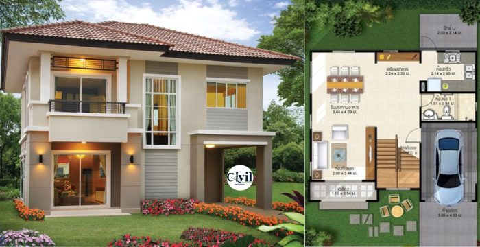 2 storey 3 bedroom house design