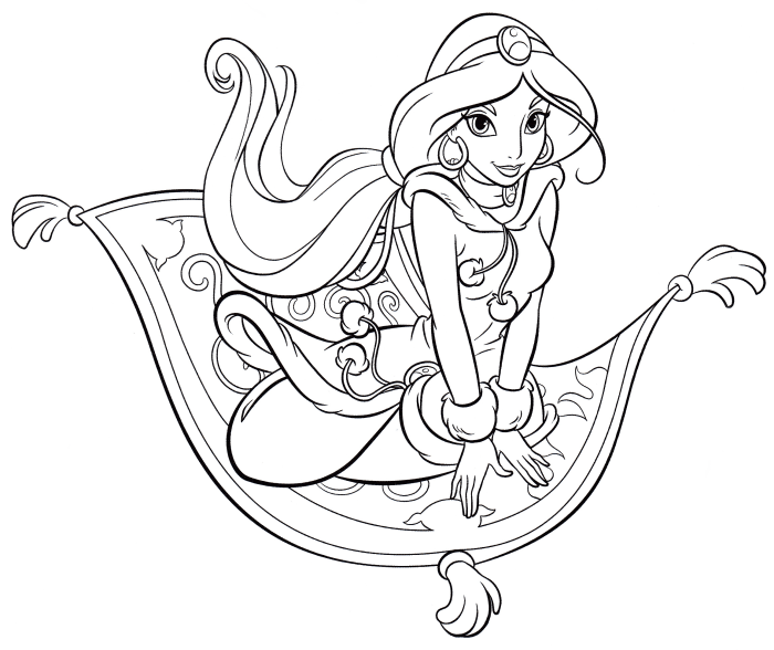 Jasmine the princess coloring pages