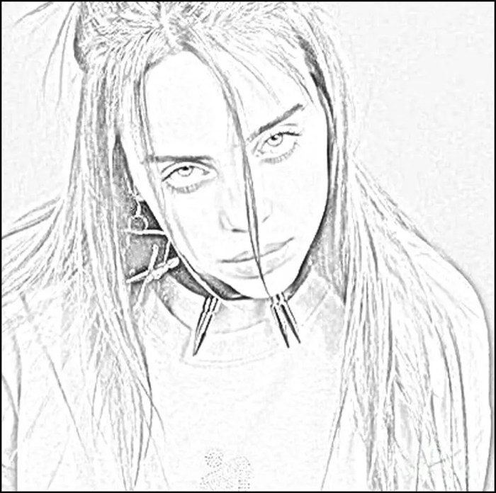 Printed coloring pages billie eilish