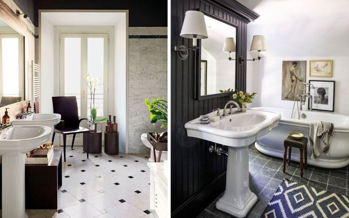 Black and white bathroom decor