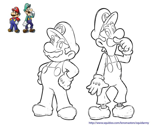 Coloring pages of mario and luigi