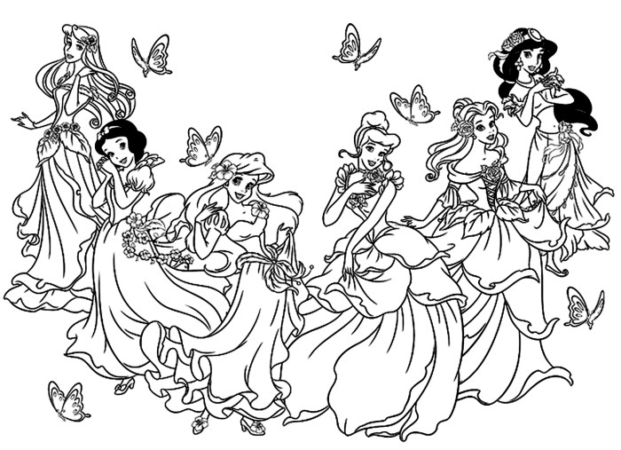 Free princess coloring pages for kids pdf