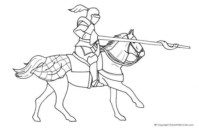 Knight coloring page