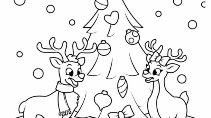 Santa claus and reindeer coloring pages