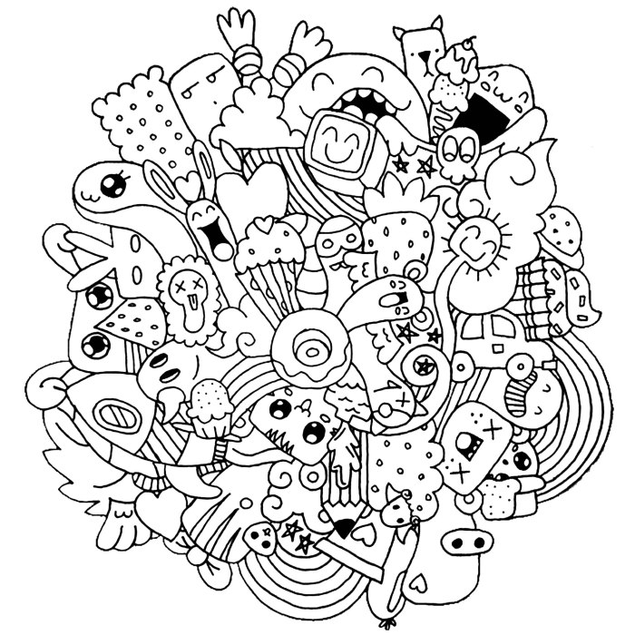 Coloring pages of doodles