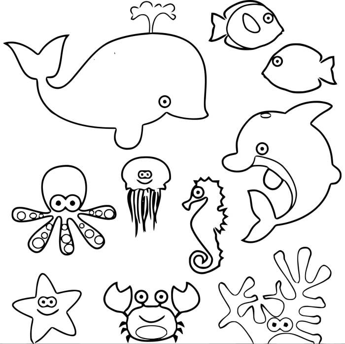 Coloring pages of sea creatures