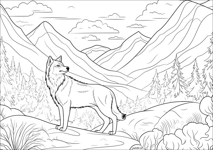 Coloring pages for wolf