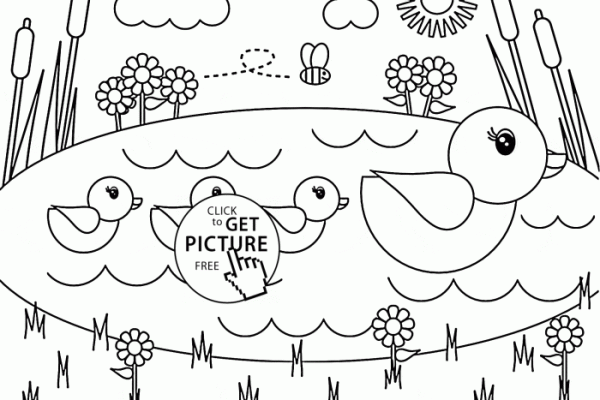 Free coloring pages for kids spring