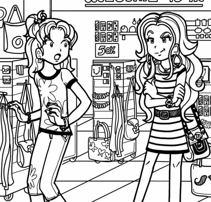 Dork diaries mackenzie nikki coloring pages printable runs into characters online color diary print printables book wallpaper fanpop wikia trouble