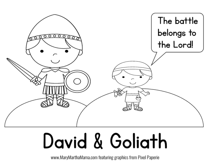 David and goliath coloring pages