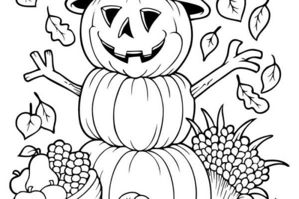 Fall coloring pages kids printable