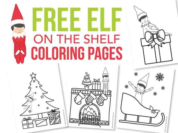 Elf printable coloring pages