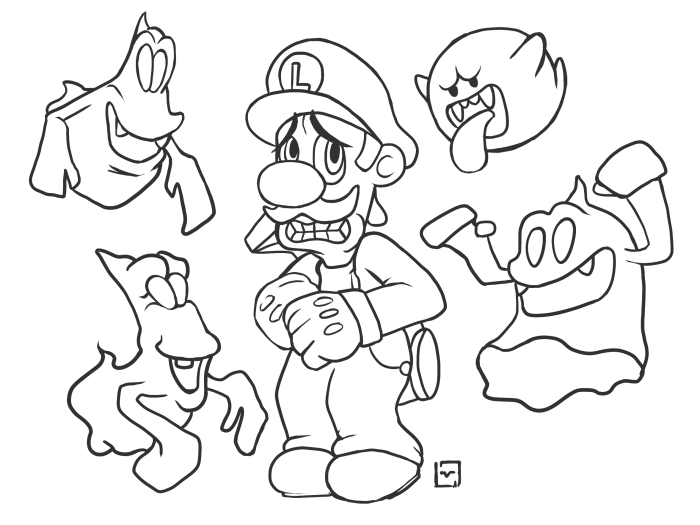 Coloring pages of mario and luigi