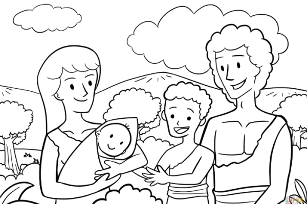 Adam and eve coloring pages for kids