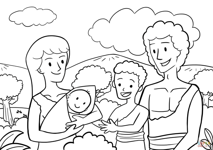 Adam and eve coloring pages for kids