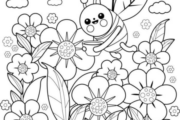 Flower coloring pages printable for kids