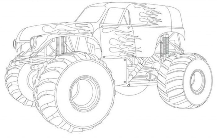 Monster truck grave digger coloring pages