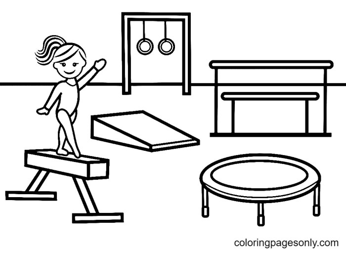 Gymnastic coloring pages