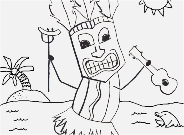 Hawaiian islands coloring page