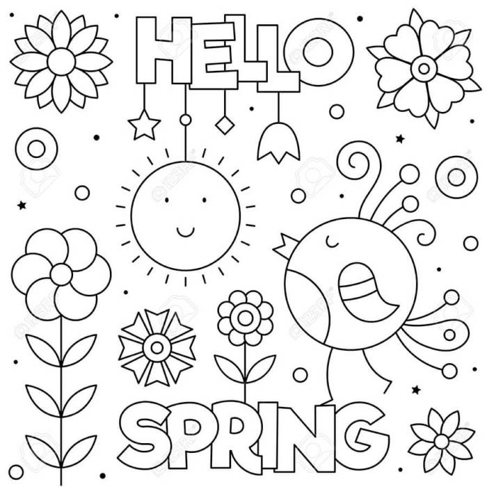 Free coloring pages for kids spring